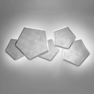 Selene LED wandlamp Pleiadi met bladzilver 5-lamps