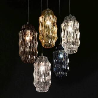 Selene Origami hanglamp van glas, barnsteen amber