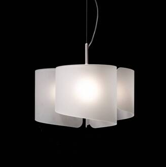 Selene Papiro hanglamp, 3-lamps, gesatineerd wit gesatineerd