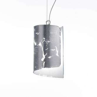 Selene Papiro hanglamp met glazen kap Ø 15 cm, zilver