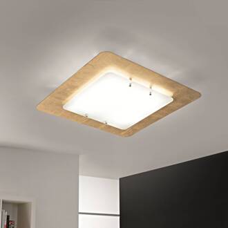 Selene Plafondlamp Pop-Up met bladgoud frame, 32x32cm goud, wit