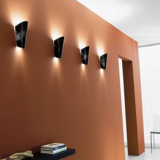 Selene Wandlamp Bloom van glas, zwart