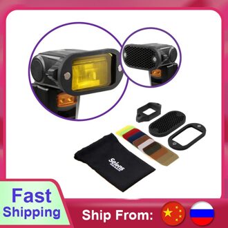 Selens Flash Speedlight Honeycomb Grid Diffuser Reflector Met Magnetische Gel Band 7Pcs Filters Flash Accessoires Kit