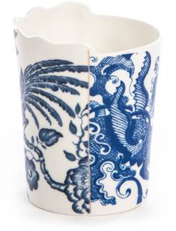 Seletti Hybride Procopia mok, wit, 350 ml, porselein wit, blauw