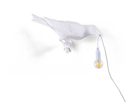 Seletti LED decoratie-buitenwandlamp Bird Lamp rechts wit