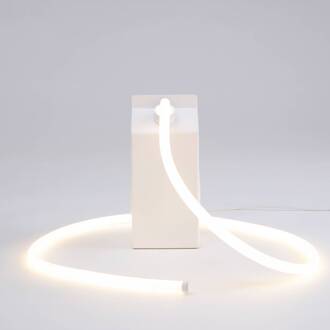 Seletti LED decoratie-tafellamp Daily Glow melkverpakking wit