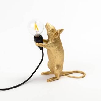 Seletti LED decoratie-tafellamp Mouse Lamp USB staand goud