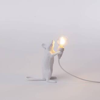 Seletti LED decoratie-tafellamp Mouse Lamp USB staand wit