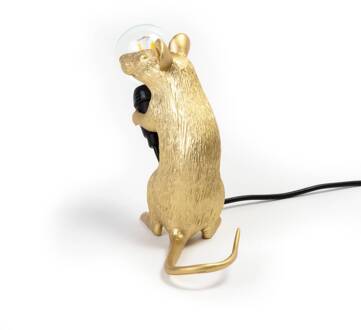 Seletti LED decoratie-tafellamp Mouse Lamp USB zittend goud