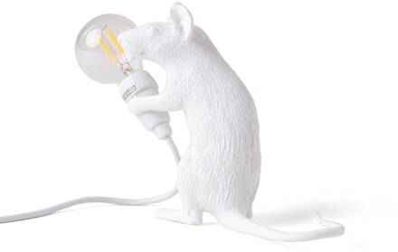 Seletti LED decoratie-tafellamp Mouse Lamp USB zittend wit