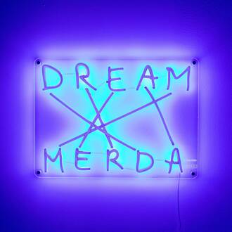 Seletti LED decoratie-wandlamp Dream-Merda, blauw wit, helder