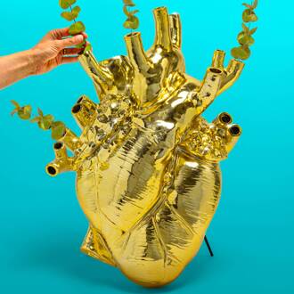 Seletti Love in Bloom Reuzenvaas, goud, h 60 cm, glasvezel