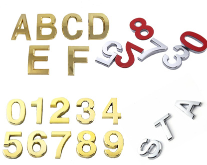 Self Adhesive Door Number English Alphabet Letter for Apartment Hotel House Number Door Plate Mailbox Box Table Numbers Stickers