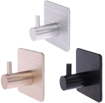 Self Adhesive Home Kitchen Wall Door Hook Key Rack Kitchen Towel Hanger Aluminum