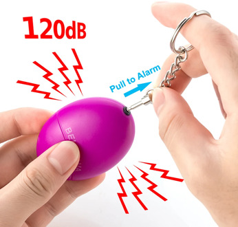 Self Defense Alarm 100dB Egg Shape Girl Women Security Protect Alert Personal Safety Scream Loud Keychain Emergency Alarm