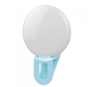 Selfie Flash Led Clip-On Mobiele Telefoon Selfie Light Night Enhancing Vullen Licht Vrouwelijke Schoonheid Zelfontspanner Lamp Blauw