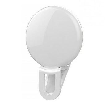 Selfie Flash Led Clip-On Mobiele Telefoon Selfie Light Night Enhancing Vullen Licht Vrouwelijke Schoonheid Zelfontspanner Lamp wit