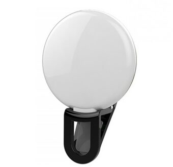 Selfie Flash Led Clip-On Mobiele Telefoon Selfie Light Night Enhancing Vullen Licht Vrouwelijke Schoonheid Zelfontspanner Lamp zwart