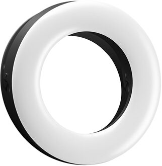 Selfie Licht Ring Led Cirkel Mini Licht Klem Voor Telefoons, oplaadbare Clip-On Make Vullen Licht Laptop Camera Video zwart