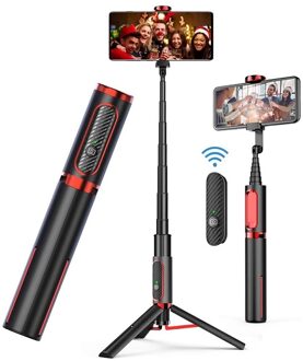 Selfie Stok Statief Monopod Met Mobiele Telefoon Houder Geschikt Bluetooth-Compatibel Voor Live Video Gesprekken Tussen Ios En Android zwart