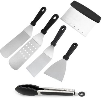 Selling 3/6 Pcs Outdoor Roestvrij Staal Barbecue Tool Set Combinatie Barbecue Spatel Grill Spatel Bbq Grill 6stk 02