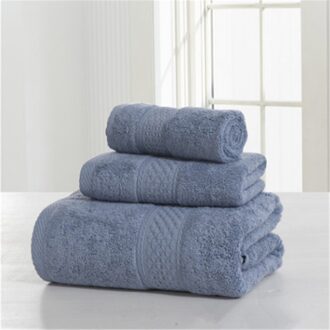 Selling Katoenen Handdoek Badhanddoek Set Badhanddoek 140X70Cm Handdoek 33X33Cm Zachte Absorberende Drie stuk Set grijs