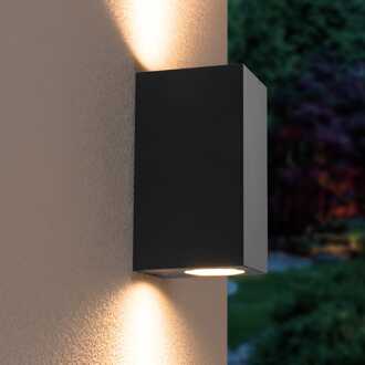 Selma dimbare LED wandlamp - Up & Down light - IP44 - excl. GU10 lichtbron - Zwart - Binnen en buiten - 3 jaar garantie - Polycarbonaat