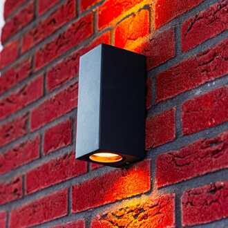 Selma - LED Wandlamp - 2x GU10 - IP65 - Up & Down Light - Dimbaar - Antraciet - Excl. Lichtbron