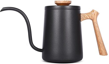 Seluna Houten Handvat Rvs Zwanenhals Waterkoker Hand Drip Koffie Pot Giet Over Koffie Thee Pot Barista Koffie Maker Brouwer 600ml - roos goud