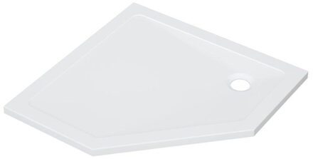 Selva Douchebak - 90x90x4cm - vijfhoek - acryl - glans wit P39A Wit glans