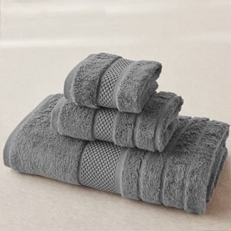 Semaxe Badhanddoek Set Volwassen Badhanddoek 80*150 Handdoek 40*80 Gezicht Handdoek 40*40 Katoenen Handdoek Voor Badkamer grijs