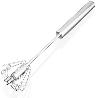 Semi-Automatische Keuken Tool Rvs Garde Stirrer Mengen Mixer Eiklopper Foamer Draaien Hand Push Garde Stiring Tool