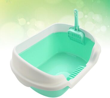 Semi-gesloten Kattenbak Praktische Kat Cleaning Bad Wastafel Kattenbak (Roze, Grootte) groen