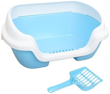 Semi-gesloten Kattenbak Praktische Kat Cleaning Bad Wastafel Kattenbakvulling Wc Voor Kat Levert blauw