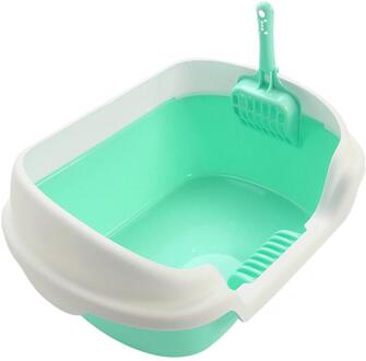 Semi-gesloten Kattenbak Praktische Kat Cleaning Bad Wastafel Kattenbakvulling Wc Voor Kat Levert groen