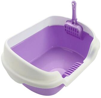 Semi-gesloten Kattenbak Praktische Kat Cleaning Bad Wastafel Kattenbakvulling Wc Voor Kat Levert paars
