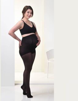 Semi Transparante Zwangerschapspanty met medium compressie (Zwart | L)