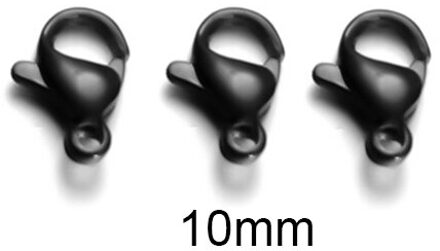 Semitree 25 stks/partij Zwart Kreeft Sluitingen 12mm 13mm 15mm Rvs Ketting Haken Armband Connectors DIY Sieraden bevindingen 10mm