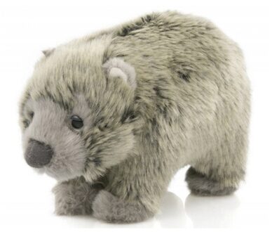 Semo Pluche baby Wombat - knuffel Wombat - buideldier - 15 cm - Australie Grijs