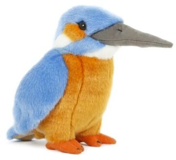 Semo Pluche ijsvogel knuffel - 15 cm - Vogel dieren knuffels/knuffeldieren - voor kinderen