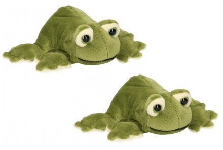Semo Pluche kikker knuffel - Set van 2x stuks - 13 cm - speelgoed knuffels - kikkers