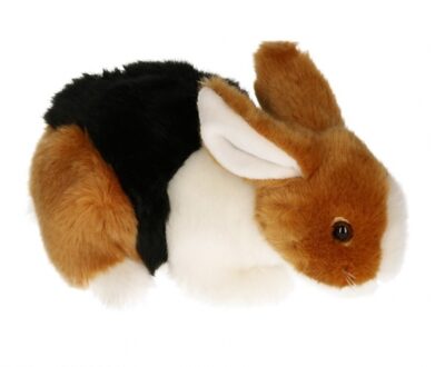 Semo Pluche knuffel konijn bruin/zwart/wit 20 cm