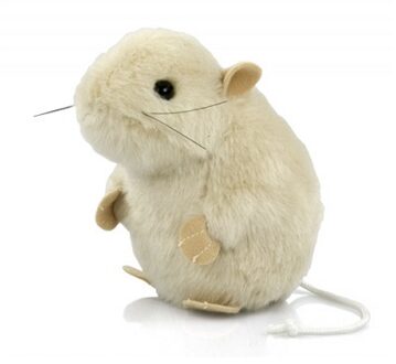 Semo Pluche knuffel muis - wit - 13 cm - muizenknuffel - knuffeldier - muisje - knaagdieren
