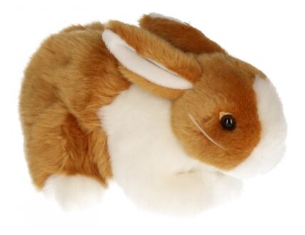 Semo Pluche konijn knuffeldier bruin/wit 20 cm