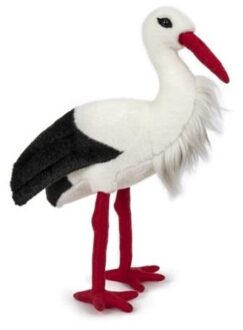Semo Pluche ooievaar knuffeldier 33 cm - Vogel knuffels Beige