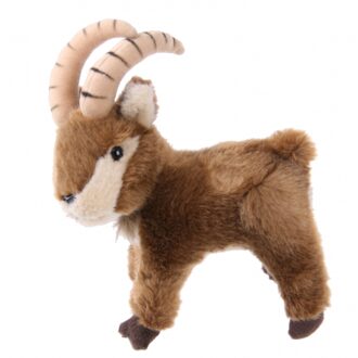 Semo Pluche Steenbok - knuffeldier - bruin - 18 cm - bergdieren knuffel Multi