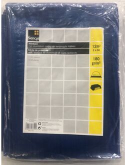 Sencys Afdekzeil Polyethyleen Blauw/zilver 3x4m