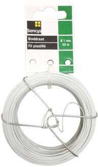 Sencys Binddraad Geplastificeerd Staal Wit Ø1mmx50m