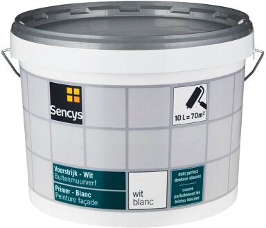 Sencys Buitenmuur Primer Gevelverf - Mat - Wit - 10l