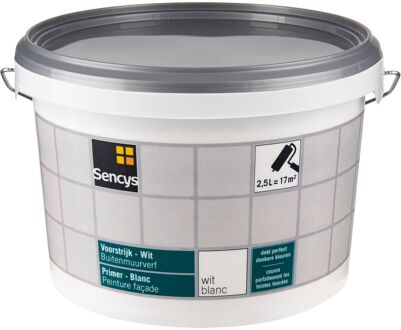 Sencys Buitenmuur Primer Gevelverf - Mat - Wit - 2,5l